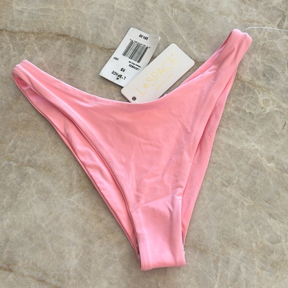 l*space Other - NWT‎ L*Space Cabana Bitsy Brazilian Bikini Bottom -Pink-XS- High Leg